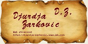 Đurđa Žarković vizit kartica